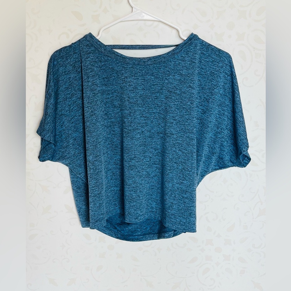 SHEIN Blue Heathered Crop Top